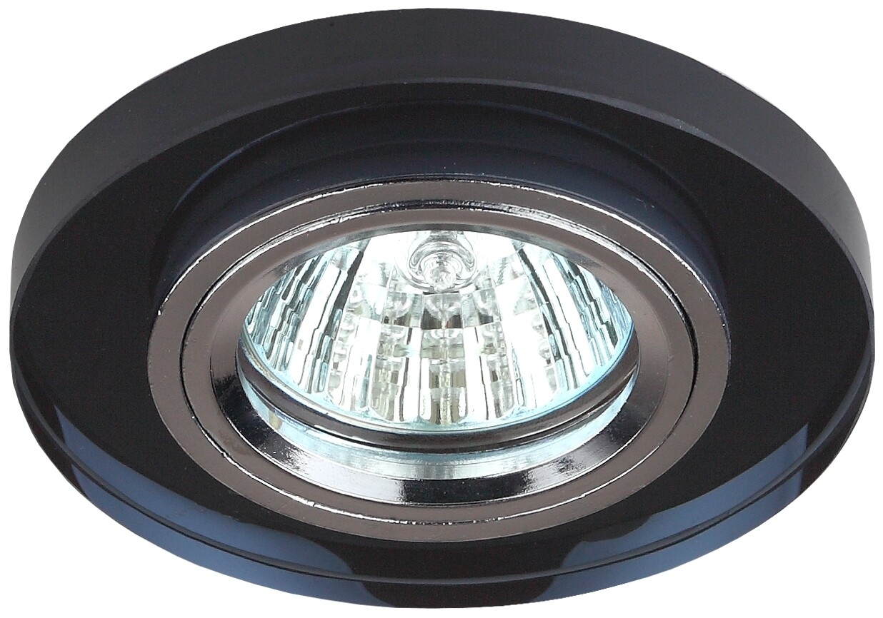 Точечный светильник под лампу GU5.3 ЭРА DK7 СH/BK черный блеск/хром